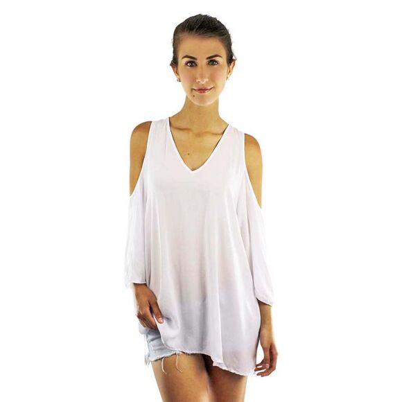 Oversize Boho Top With Peek-A-Boo Shoulders - Picture 2 of 4